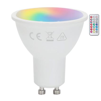 Aigostar - LED RGBW prigušiva žarulja GU10/6W/230V 3000K + daljinski upravljač