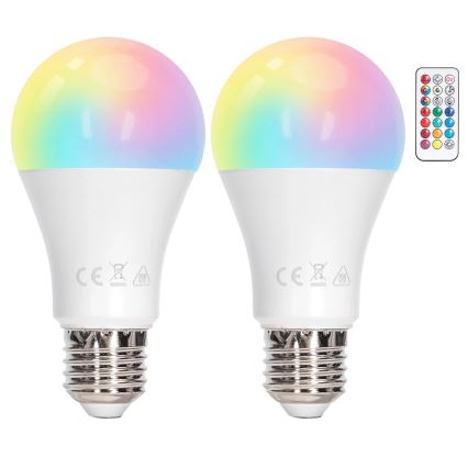 Aigostar - LED RGBW prigušivačka žarulja A60 E27/10W/230V 3000K + daljinski upravljač