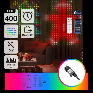 Aigostar - LED RGBY Dekorativni niz 400xLED 2x2m IP44 + daljinski upravljač