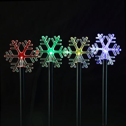 Aigostar - LED RGBY solarna božićna svjetiljka 5x LED/1,2 V/8 funkcija 1 m IP65 800 mAh pahuljice
