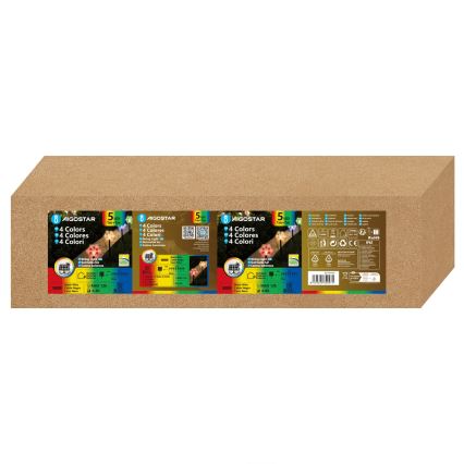 Aigostar - LED RGBY solarna božićna svjetiljka 5x LED/1,2 V/8 funkcija 1 m IP65 800 mAh pahuljice
