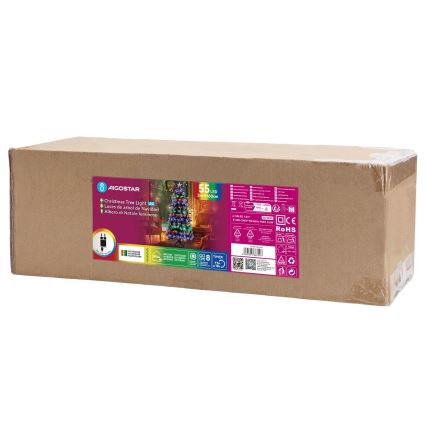 Aigostar - LED vanjski božićni bor 55 LED/8 funkcija 0,6 m IP44 višebojan