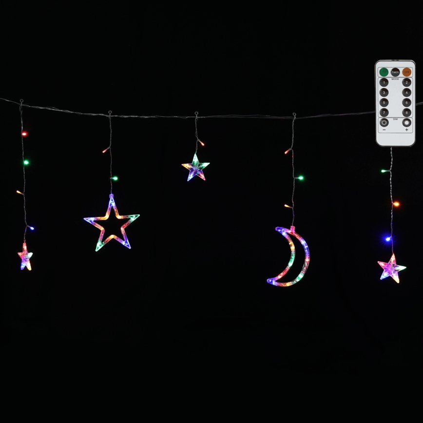 Aigostar - LED RGBY vanjski lanac 120 LED/8 funkcija 3 x 0,6 m IP44 višebojno + daljinski upravljač