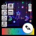 Aigostar - LED RGBY vanjski lanac 120 LED/8 funkcija 3 x 0,6 m IP44 višebojno + daljinski upravljač