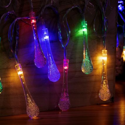 Aigostar - LED Vanjski  lanac 25xLED/8 funkcija 3xAA 2,5m IP44 višebojne kapljice