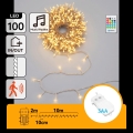 Aigostar - LED s možností prigušivanja vanjski božićni niz s senzorom pokreta 100xLED/3xAA 12m topla bijela + daljinski upravljač