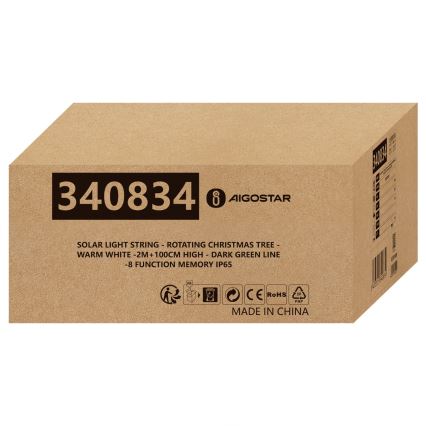 Aigostar - LED solarna božićna dekoracija LED/0,59W/3,7V 100 cm IP65 130 mAh topla bijela
