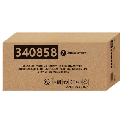 Aigostar - LED solarna božićna dekoracija LED/0,59W/3,7V 100 cm IP65 130 mAh višebojna