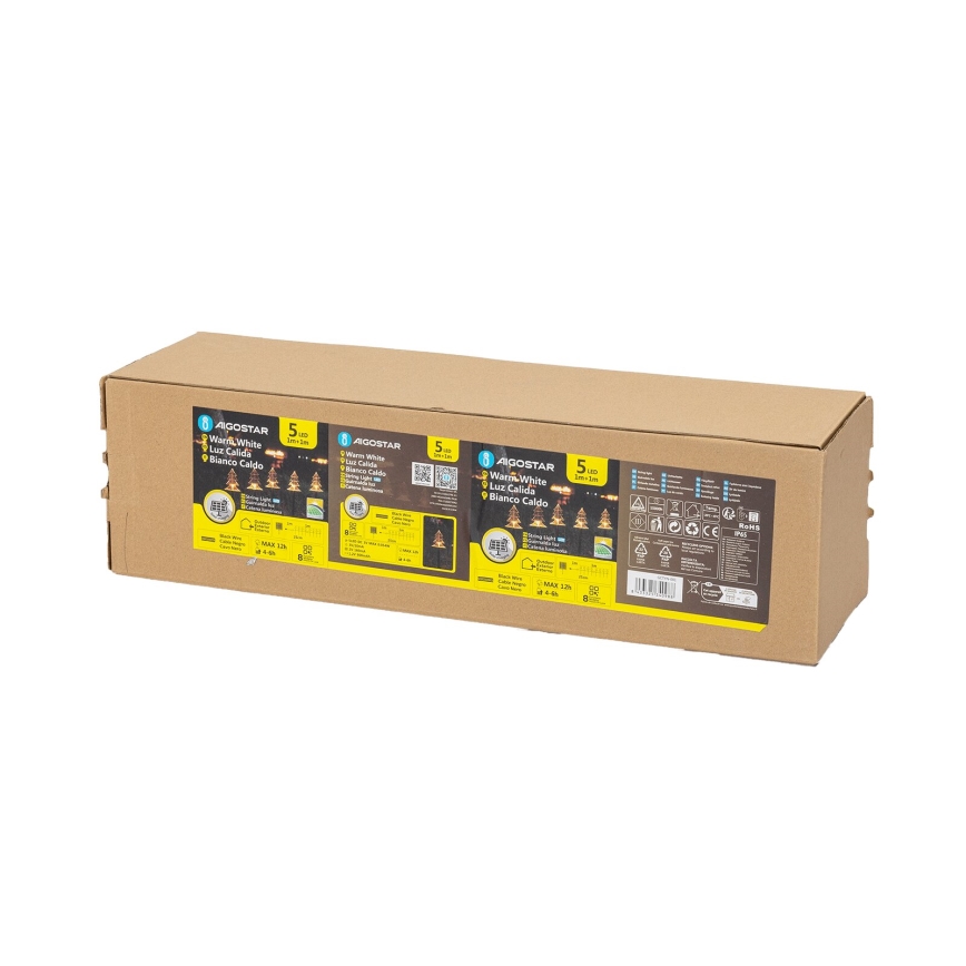 Aigostar - LED Solarna božićna svjetiljka LED/0,054W/1,2V 1m IP65 topla bijela