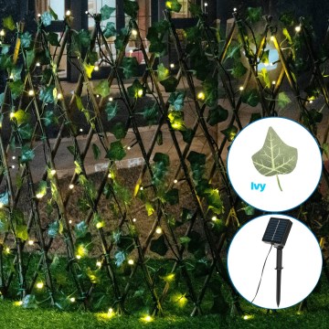 Aigostar - LED solarna dekoracija 102xLED/2x0,7m IP65 300 mAh topla bijela ivy