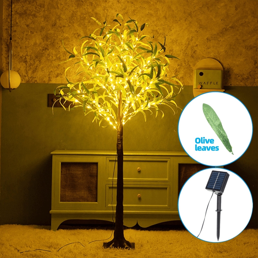 Aigostar - LED solarna dekoracija 285xLED/3,8m IP65 topla bijela olive