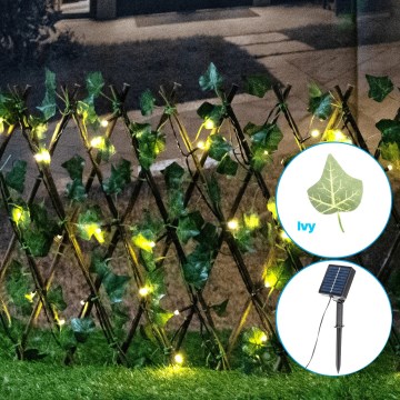 Aigostar - LED solarna dekoracija 56xLED/2x0,4m IP65 300 mAh topla bijela ivy