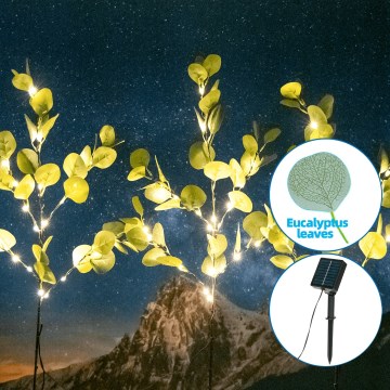 Aigostar - LED solarna dekoracija 60xLED/3,5m IP65 topla bijela eukaliptus