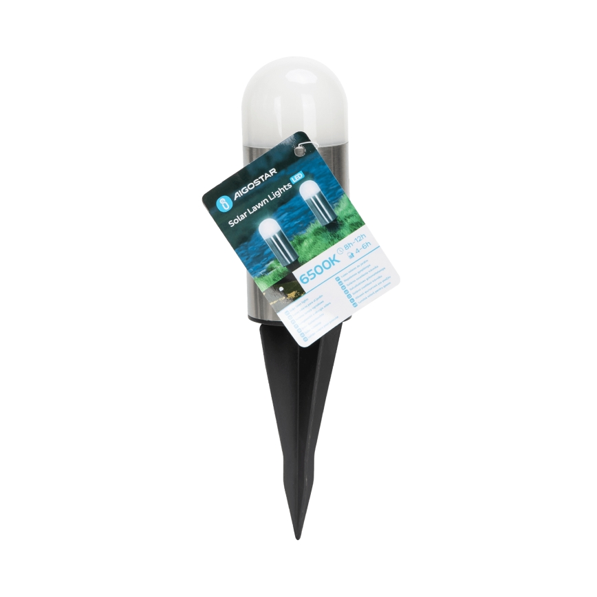 Aigostar - LED Solarna lampa LED/0,006W/1,2V 20cm mat krom 40 mAh 6500K IP44