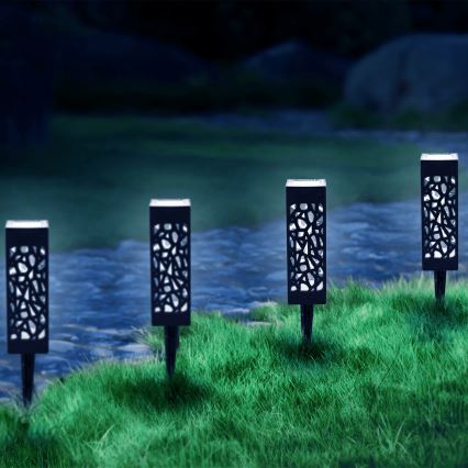 Aigostar - LED Solarna lampa LED/0,006W/1,2V 28,5cm crna 100 mAh 6500K  IP44