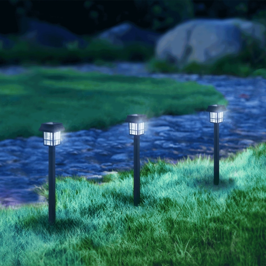Aigostar - LED Solarna lampa LED/0,006W/1,2V 32 cm 40 mAh crna 6500K IP44