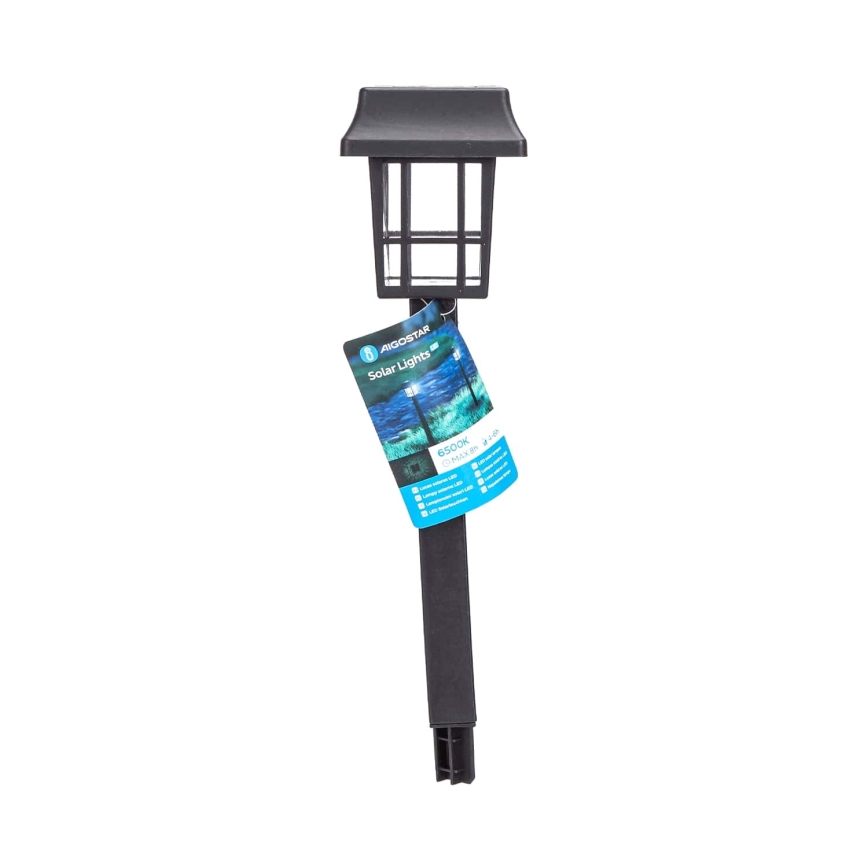 Aigostar - LED Solarna lampa LED/0,006W/1,2V 32 cm 40 mAh crna 6500K IP44