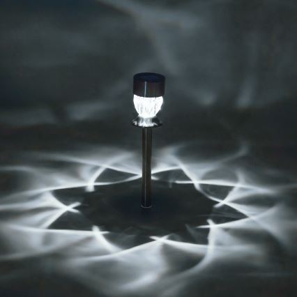 Aigostar - LED Solarna lampa LED/0,006W/1,2V 35,5cm mat krom 100 mAh 3000K IP44