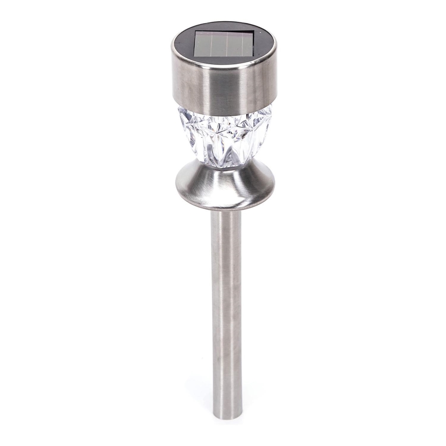 Aigostar - LED Solarna lampa LED/0,006W/1,2V 35,5cm mat krom 2700K IP44 100 mAh