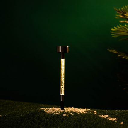 Aigostar - LED Solarna lampa LED/0,006W/1,2V 36,7cm mat krom 2700K 40 mAh IP44