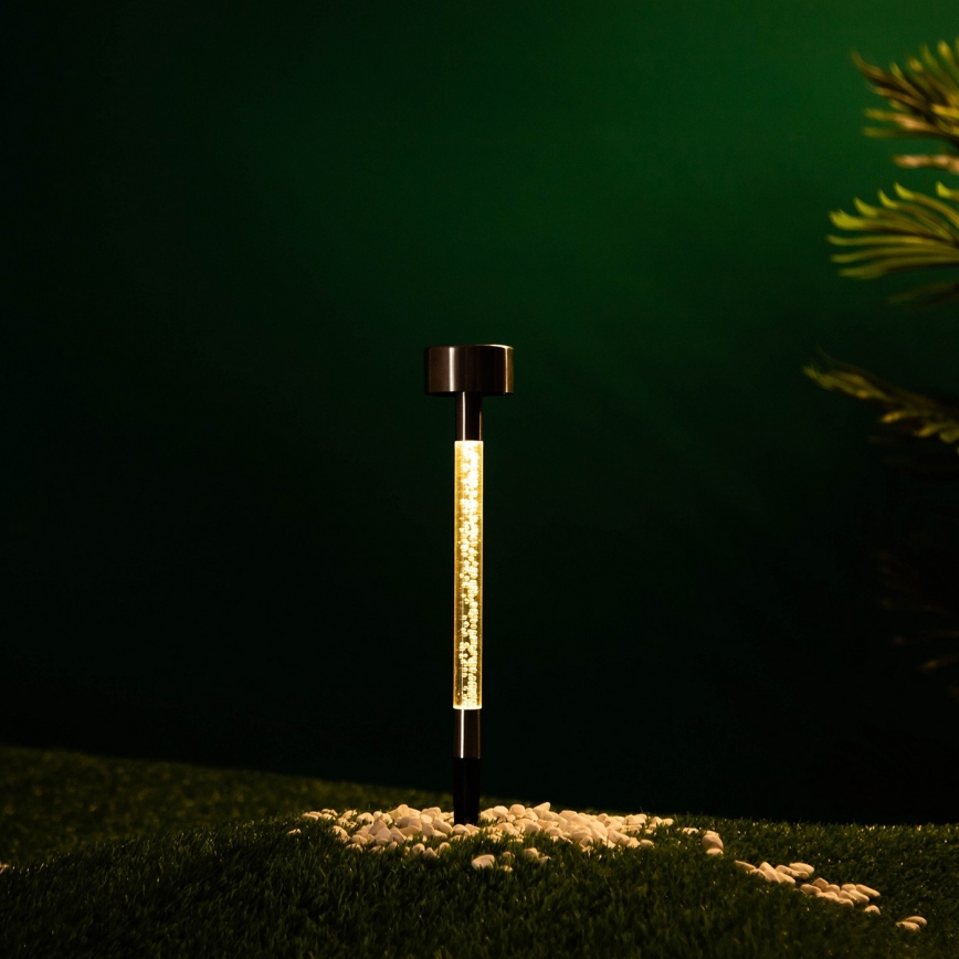 Aigostar - LED Solarna lampa LED/0,006W/1,2V 36,7cm mat krom 2700K 40 mAh IP44