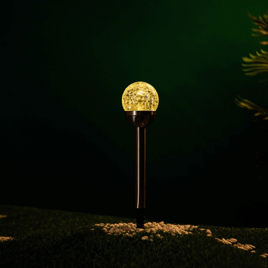 Aigostar - LED Solarna lampa LED/0,006W/1,2V 37,8cm mat krom 2700K IP44
