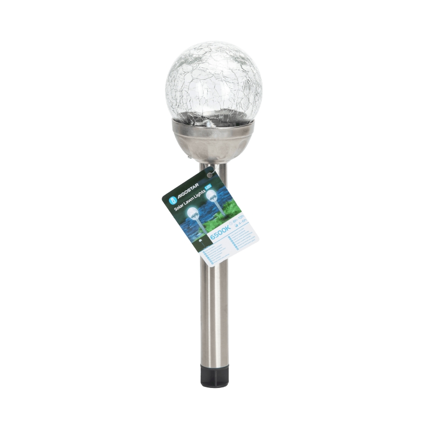 Aigostar - LED Solarna lampa LED/0,006W/1,2V 37,8cm mat krom 6500K IP44