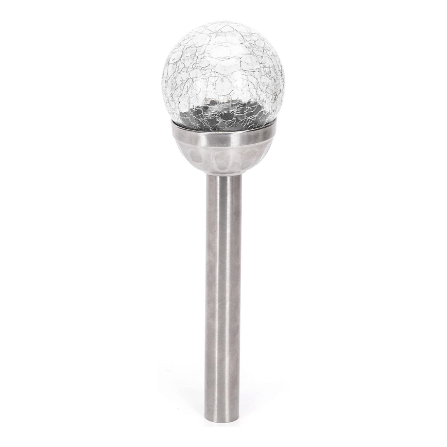 Aigostar - LED Solarna lampa LED/0,006W/1,2V 37,8cm mat krom 2700K IP44