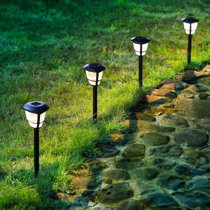 Aigostar - LED Solarna lampa LED/0,06W/2V 100 mAh 33,8 cm 6500K IP44 crna