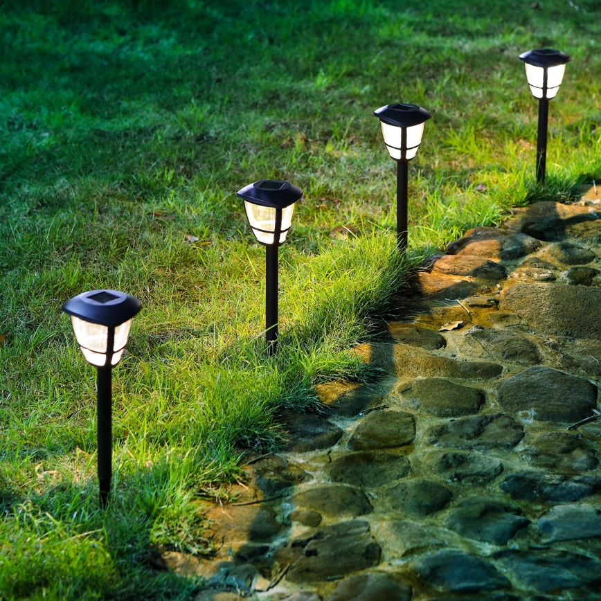 Aigostar - LED Solarna lampa LED/0,06W/2V 100 mAh 33,8 cm 6500K IP44 crna