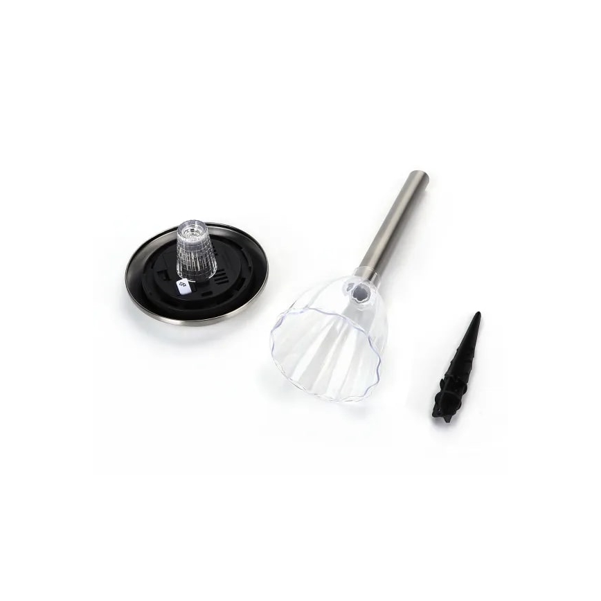 Aigostar - LED Solarna lampa LED/0,08W/2V 30,4 cm 200 mAh 6500K IP44 mat krom