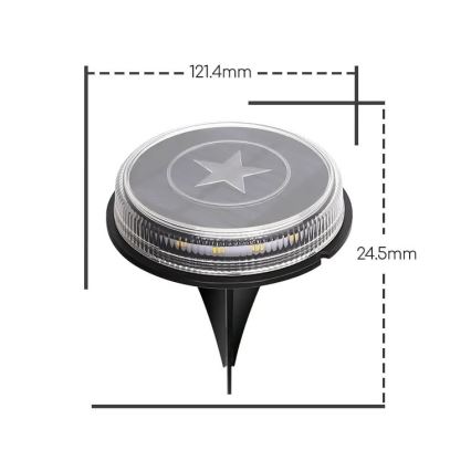 Aigostar - LED Solarna lampa LED/0,6W/5,5V 24,5 cm 500 mAh 3200K IP66 crna
