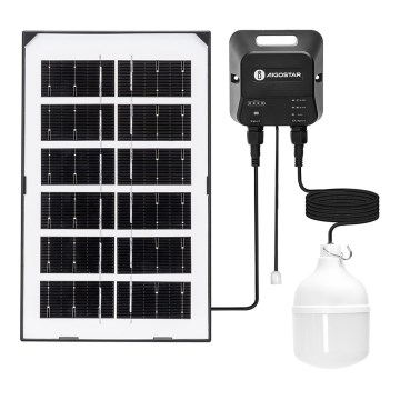 Aigostar - LED solarna lampa LED/35W/12V 3000 mAh 6500K pr. 10 cm + daljinski upravljač