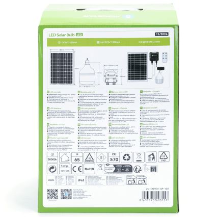 Aigostar - LED solarna lampa LED/70W/12V 6000 mAh 6500K promjer 12 cm + daljinski upravljač