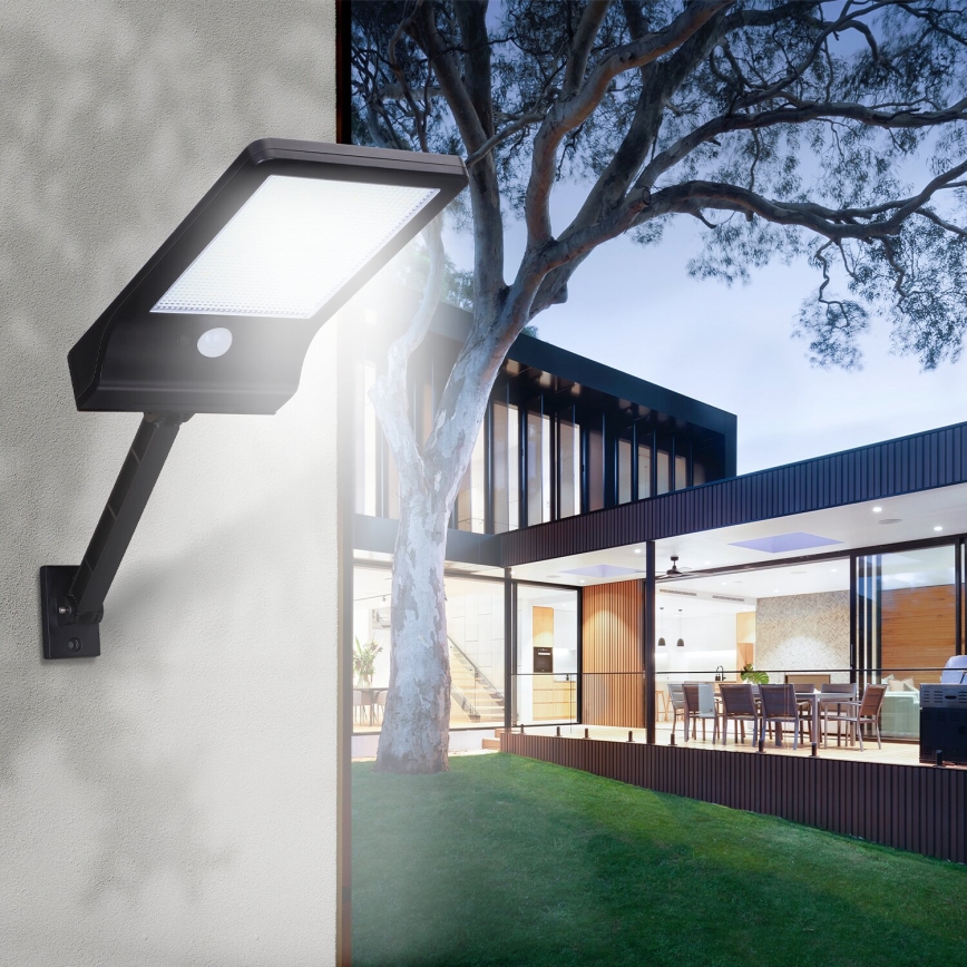 Aigostar - LED Solarna ulična svjetiljka sa senzorom LED/3W/3,7V1800 mAh IP44 3000/4000/5000K + daljinski upravljač