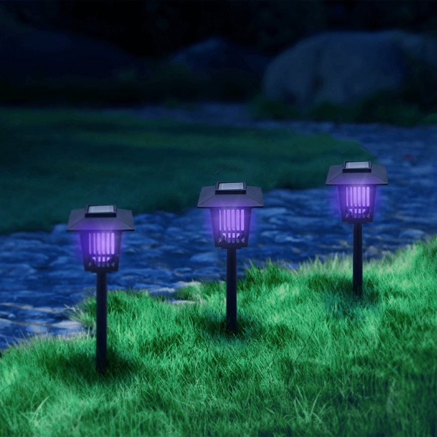 Aigostar - LED Solarna lampa sa zamkom za insekte LED/0,03W/1,2V 55,2cm crna 6500K 300 mAh IP44