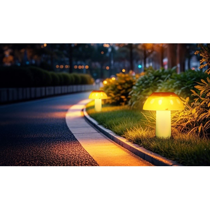 Aigostar - LED solarna svjetiljka LED/0,024W/1,2V 200 mAh 2700K IP44 gljiva