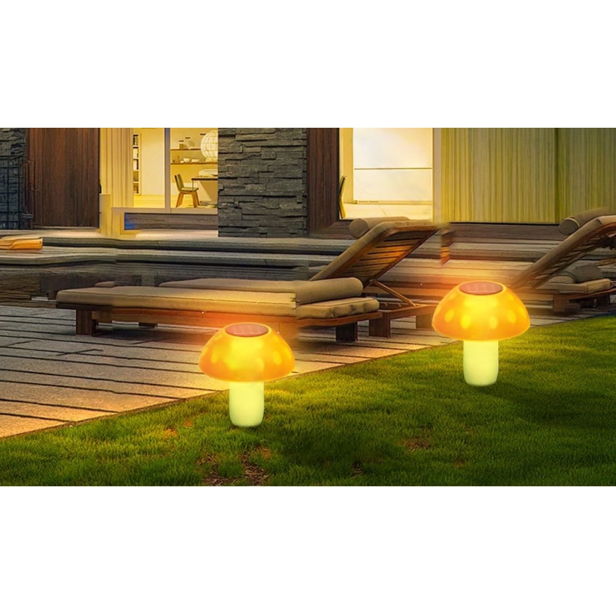 Aigostar - LED solarna svjetiljka LED/0,024W/1,2V 200 mAh 2700K IP44 gljiva