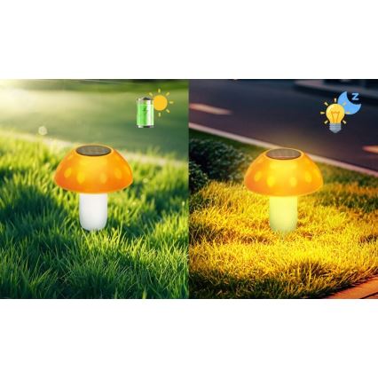 Aigostar - LED solarna svjetiljka LED/0,024W/1,2V 200 mAh 2700K IP44 gljiva