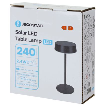 Aigostar - LED solarna svjetiljka LED/2,4W/5V IP44 1800 mAh