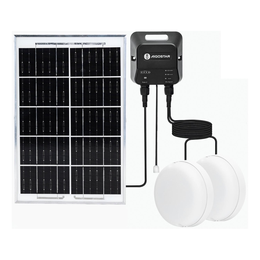 Aigostar - LED Solarna svjetiljka 2xLED/35W/12V 6000 mAh 6500K pr. 16,8 cm + daljinski upravljač