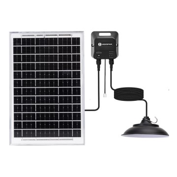 Aigostar - LED solarna svjetiljka 70 W / 12 V, 6000 mAh, 6500 K, IP65, Ø 23,5 cm + daljinski upravljač