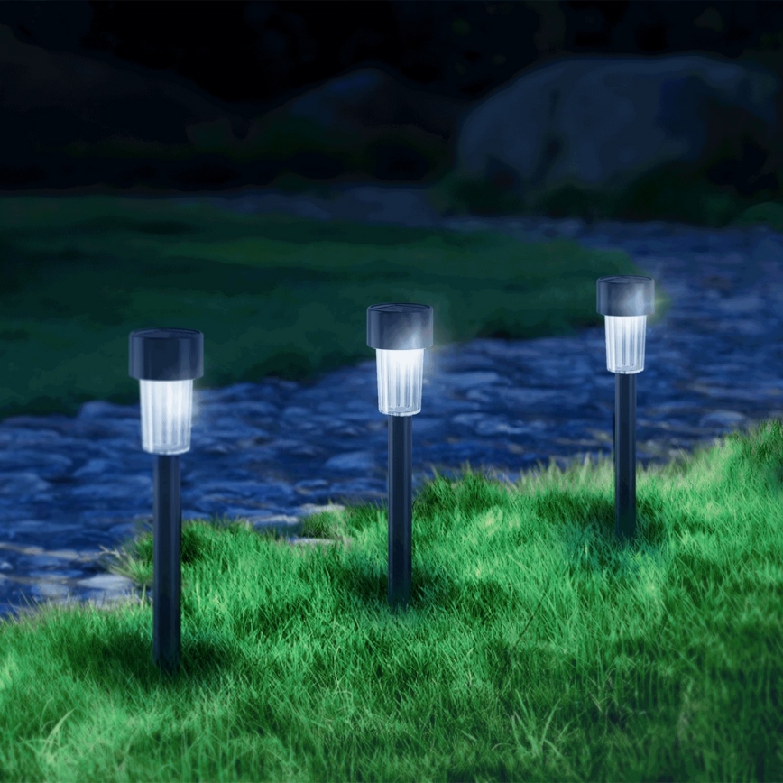 Aigostar - LED Solarna svjetiljka sa senzorom za dan/noć LED/0,006W/1,2V 40 mAh 29,5 cm crna 6500K IP44