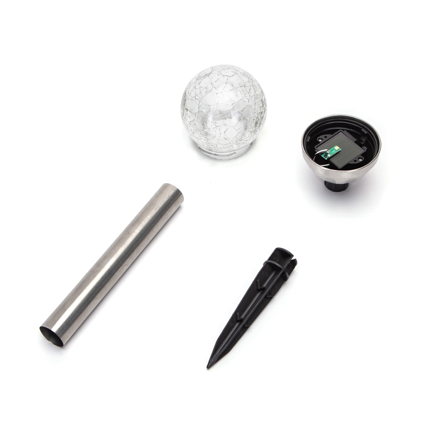 Aigostar - LED solarna lampa LED/0,006W/1,2V 37,8cm matni krom 2700K IP44 100 mAh