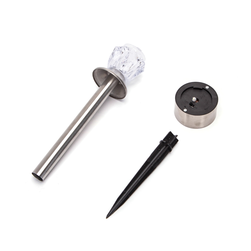Aigostar - LED Solarna lampa LED/1,2 lm/1,2V 35,5cm matni krom 2700K IP44 100 mAh