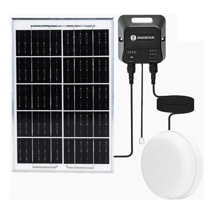 Aigostar - LED Solarna svjetiljka LED/70W/12V 6000 mAh 6500K pr. 20,5 cm + daljinski upravljač