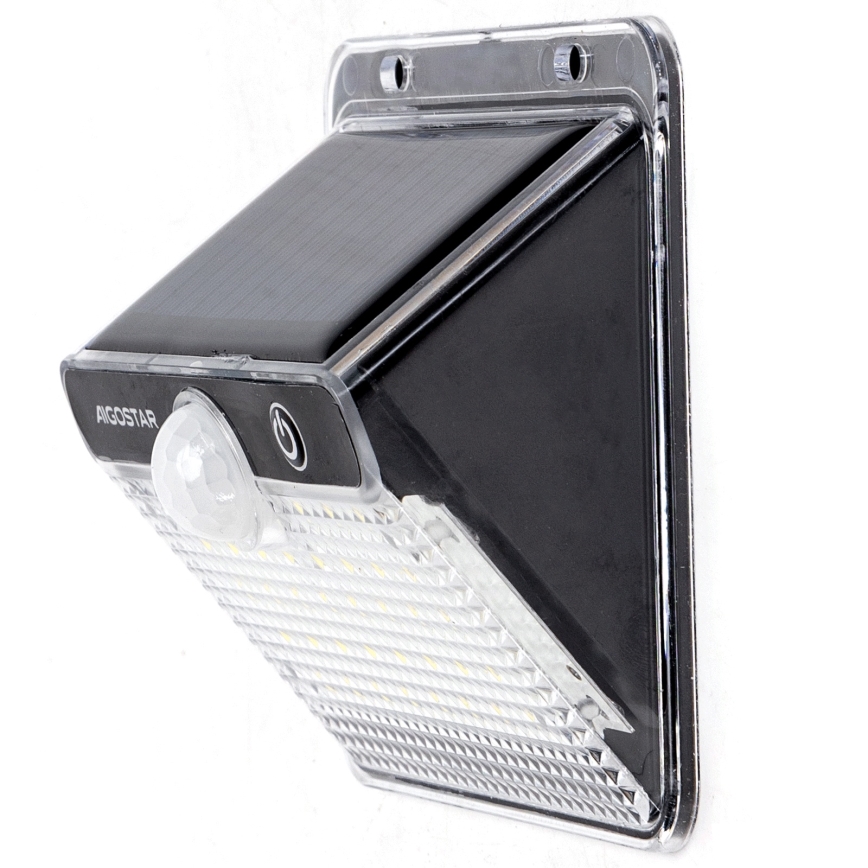 Aigostar - LED solarna svjetiljka s senzorom LED/3,7V 6500K 1200 mAh IP65 crna