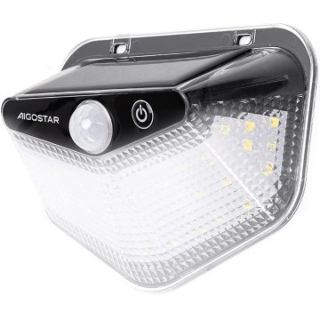 Aigostar - LED solarna svjetiljka sa senzorom LED/3,7V 6500K 500 mAh IP65 crna