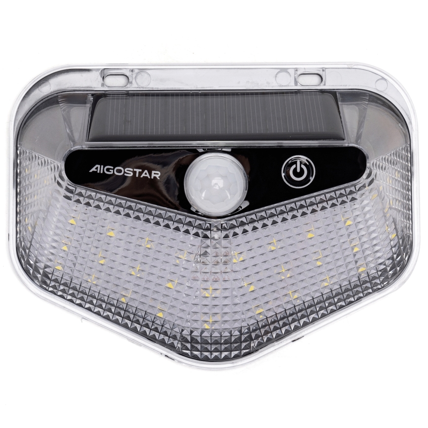 Aigostar - LED solarna svjetiljka sa senzorom LED/3,7V 6500K 500 mAh IP65 crna