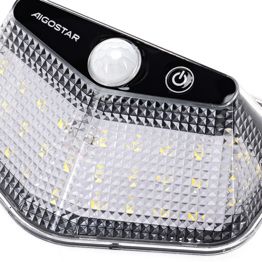 Aigostar - LED solarna svjetiljka sa senzorom LED/3,7V 6500K 500 mAh IP65 crna